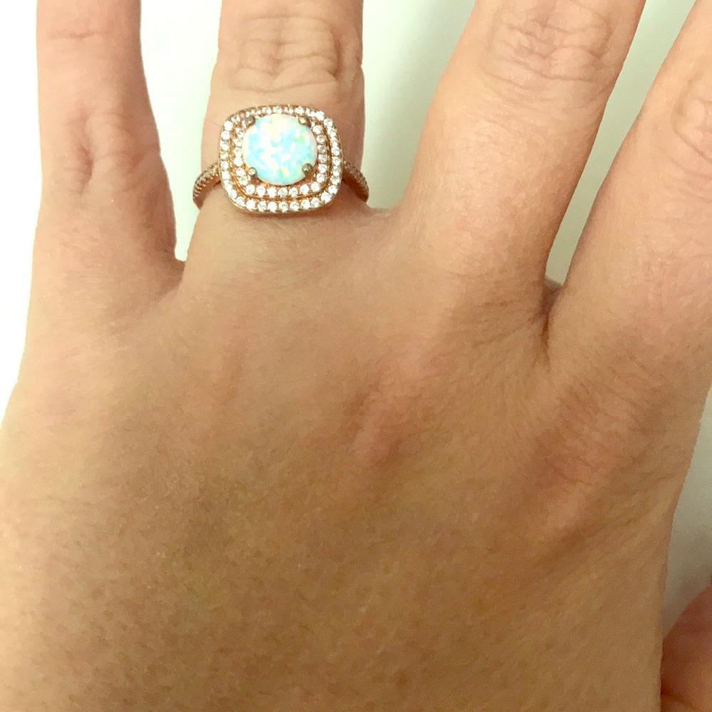 Rose gold over silver ring